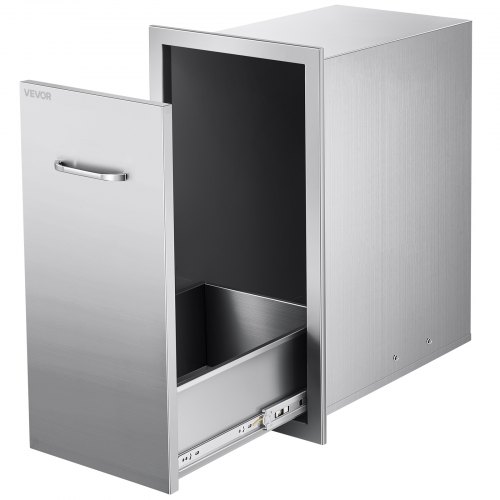 VEVOR Müllschublade für Außenküche Grillkücheninseln, 344x498x655 mm (BxTxH), Innenaufbewahrung, Mehrzweck-Küchenschubladen aus Edelstahl für Propangasflaschen, max. 25 kg (Keine Mülleimer)