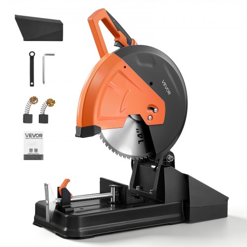 VEVOR Metalltrennsäge Kappsäge 355mm Trennscheibe 2800W Motor Gehrungssäge, zum Schneiden von Metall, Einstellbarer Winkel von -45° bis 45°, Trockenschneiden, mit Klingenschutz & Späneauffangbehälter
