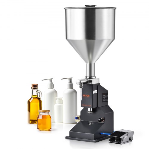 

VEVOR 5–50ml Abfüllmaschine Manuell Flüssigkeitsabfüllmaschine aus lebensmittelechtem Edelstahl 304 Silikon PTFE kompatibel mit 500-W-Luftkompressor Filling Machine Zum Abfüllen von Honig Öl Essenz