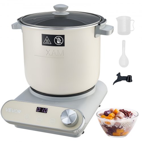 VEVOR Teigknetmaschine mit Gärfunktion 7 L Elektrische Teigmaschine 250 W für Pizza, Pasta, Sauerteig und Fufu, Antihaftbeschichteter Aluminiumtopf, Timer, Digitales Bedienfeld, bis zu 1000 g Mehl,