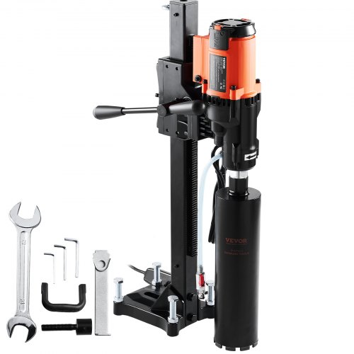 VEVOR Diamant Bohranlage 3200 W Diamantkernbohrmaschine Kernbohrgerät 0-750 U/min Kernbohrmaschine Nass- und Trockenbohren, 20 cm Magnetbohrmaschine Geeignet zum Bohren von Stahlbeton, Marmor usw.