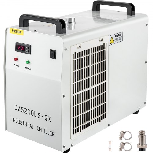 VEVOR CW-5200 Industrieller Wasserkühler, Wasserkühlung 6 L, CO2 Laser Wasserkühler Chiller,1,4 kW Kompressorleistung, R-407C Genauigkeit ±0,3 °C, Kühlleistung 1700 W, 220 V