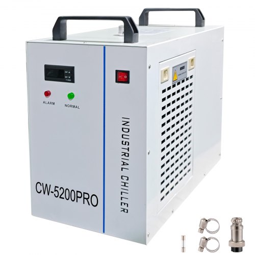 

VEVOR CW-5200 Industrieller Wasserkühler Wasserkühlung 6 L CO2 Laser Wasserkühler Chiller,1,4 kW Kompressorleistung R-407C Industrieller Wasserkühler