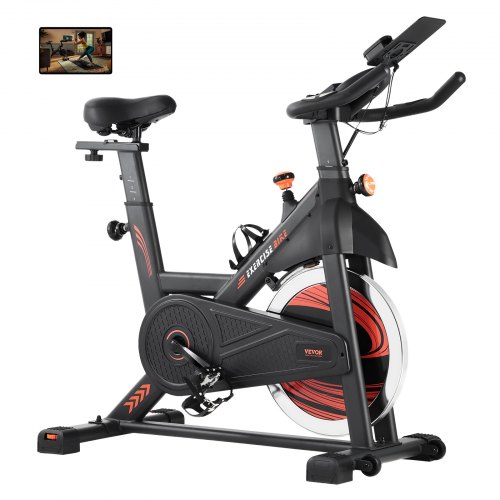 

VEVOR Heimtrainers Fahrrad mit einstellbarem magnetischem Widerstand Indoor-Fahrrad Trainingsfahrrad mit leisem Riemenantrieb & bequemem Sitzpolster & LCD-Monitor & schwerem Schwungrad Schwarz