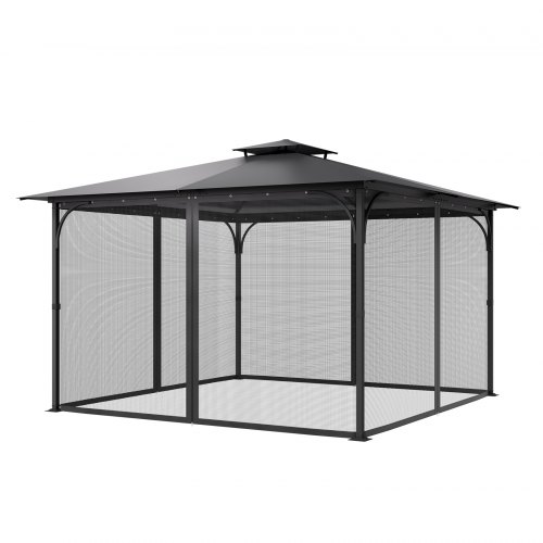 

VEVOR Moskitonetz für Pavillon, Mückennetz Ersatz, passend für 365,8x365,8x228,6 cm große Pavillons, Insektenschutz 4-teiliger Seitenwand-Pavillonvorhang, mit Doppelreißverschluss (NUR Netz)