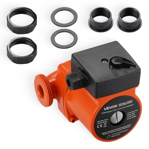 VEVOR LPS25-6S/130 Umwälzpumpe aus Gusseisen, 1/8 PS, 55 LPM, Warmwasser-Zirkulationspumpe, Gewindeanschluss, 3-stufige Geschwindigkeitseinstellung, leiser Betrieb, für Heizungsanlagen zu Hause