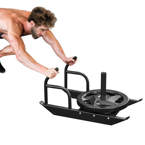 VEVOR Gewichtsschlitten Kraftschlitten, Fitness-Krafttrainingsschlitten zur Verbesserung der Geschwindigkeit bei sportlichen Übungen, Fitnessgerät mit Griff, kompatibel mit 25/51 mm Gewichtsscheiben