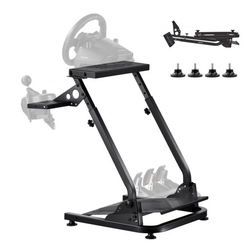 VEVOR Lenkradständer verstellbarer & faltbarer Simulatorständer für Logitech G29 G27 G920 G923, Thrustmaster T300RS T300GT T248 TS-PC TSXW Gaming Cockpit, Pedalsimulator nicht enthalten