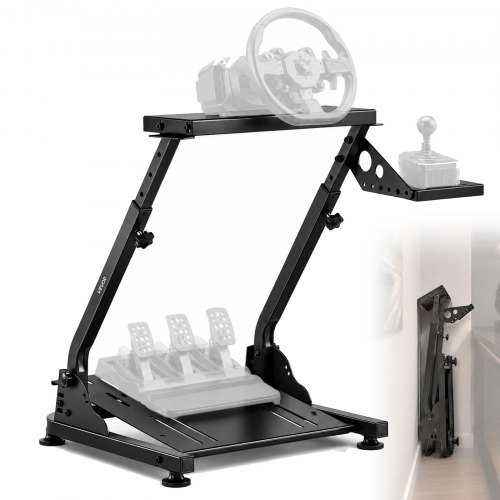 VEVOR Lenkradständer verstellbarer & faltbarer Simulatorständer für Logitech G29 G27 G920 G923, Thrustmaster T300RS T300GT T248 TS-PC TSXW Gaming Cockpit, Pedalsimulator nicht enthalten