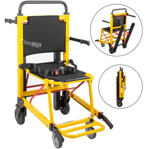 VEVOR Kletterrollstuhl Aluminiumlegierung Treppenlift Menschen Angetrieben Kletterrollstuhl Belastbarkeit(Gelb)