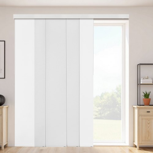 

VEVOR Flächenvorhänge, ausziehbare Schiene von 116 cm bis 218 cm (B), zuschneidbare Flächenvorhänge bis 243 cm (H), einstellbare Schiebegardinen für Schiebetüren Terrassentüren weiß