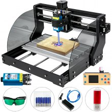 VEVOR Graviermaschine, Drechselbank 3018 Pro MAX 10000RPM 3 Achsen GRBL Steuerung, DC 24 V 5 A Holzdrechselbank aus Aluminiumprofil & Bakelit, CNC Engraving Machine Lasergravierer 300 x 180 x 45 mm