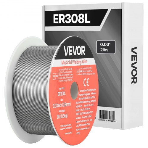 VEVOR MIG-Schweißdraht 0,8 mm, Schweißmassivdraht ER308L, Schutzgasdraht, 0,9 kg Edelstahl-Drahtrolle mit Hoher Zuführfähigkeit für Schutzgasschweißen in Allen Schweißpositionen, 1 Stk.