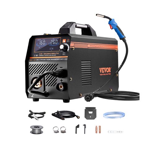 

VEVOR MIG-Schweißgerät, 160 A Welder, synergetische MIG-Schweißmaschine, 4-in-1-Gas/MIG/MMA/Lift TIG-Mehrprozess-Schweißer mit IGBT-Wechselrichtertechnologie und LCD-Bildschirmanzeige