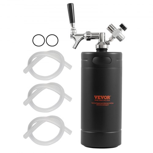 

VEVOR Bierzapfanlage Mini Bierfass Bierbraugerät 4 L, Tragbares Druckfass-Set Mini Edelstahl Fass Bier Growler System mit Einstellbarem Hahn 27 ℃, Fassbier Hausbrauerei Frisch und Kohlensäurehaltig