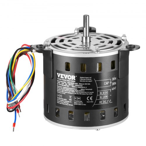 

VEVOR 1/2 PS Gebläsemotor 2,6A 1300/1100/800U/min 3 Gang 15μF/450V Kondensator