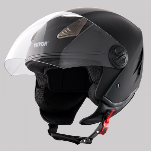 

VEVOR Motorradhelm Motocross-Helme 3/4 Gesicht Größe L, Helme aus ABS mit Bluetooth-Schlitz & Wechselglas, DOT-geprüfter bequemer Motocross-Helm, für Jugendliche & Erwachsene schwarz