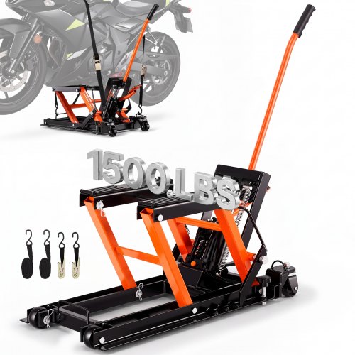 VEVOR Hydraulischer Motorradheber 700 kg Belastbar Motorrad Heber Motorradhebebühne Montagebock Motorrad, Einstellbare 120-385 mm Montagebock Motorradlift, Motoständer in Garage & Außenbereichen