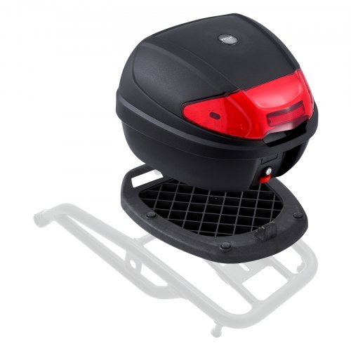 

VEVOR Motorrad-Topcase Motorradkoffer 38 L Heckbox aus PP-Material mit reflektierendem Panel, wasserdichte & abnehmbare Motorrad-Topbox mit Mehrlochboden Helmkoffer (415 x 395 x 305 mm)