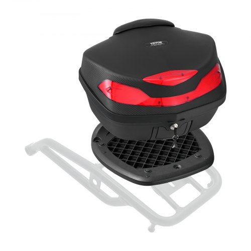 

VEVOR Motorrad-Topcase Motorradkoffer 48 L Heckbox aus PP-Material mit Rückenkissen, wasserdichte & abnehmbare Motorrad-Topbox mit Mehrlochboden Helmkoffer schwarz (565 x 500 x 380 mm)