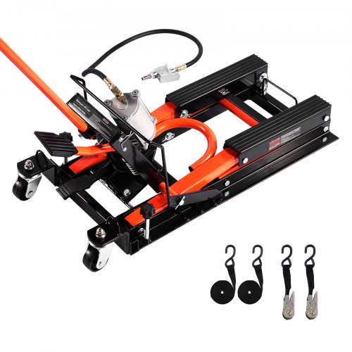 

VEVOR Motorradheber Motorradhebebühne hydraulischer & pneumatischer & rollbarer Motorradlift mit 119-381 mm Höhenbereich, Fahrradreparatur-Heber (680 kg belastbar) mit abnehmbarer Rampe