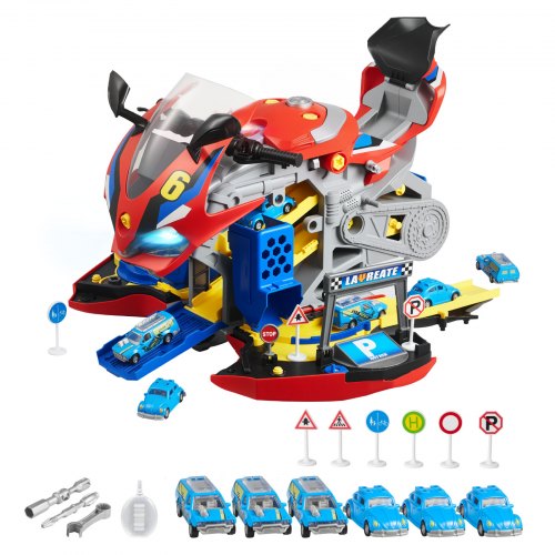 

VEVOR Motorradmotor-Spielzeug, 25-teilig, Motorradmechaniker-Spielzeug mit abnehmbaren Teilen, Lichtern & Geräuschen, simuliertes Fahren & Rennstreckenrennen, für Kinder ab 3 Jahren, Rot