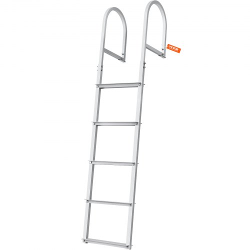 

VEVOR Dockleiter, 5 abnehmbare Stufen, Tragkraft 227 kg. Aluminium-Ponton-Bootsleiter mit 8 cm breiten Stufen und rutschfesten Designstufen zum Einsteigen in Boote/Seen/Pools/Ozeane