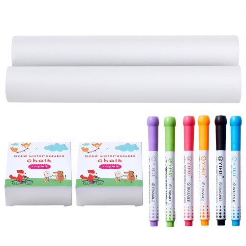 

VEVOR Kindertafel Zubehörset, 32-teiliges Spieltafel-Malset für Kinder, inklusive Kreiden, trocken abwischbaren Markern und Papierrollen, Zubehörset für Staffelei, Malzubehör für Kinder ab 3 Jahren