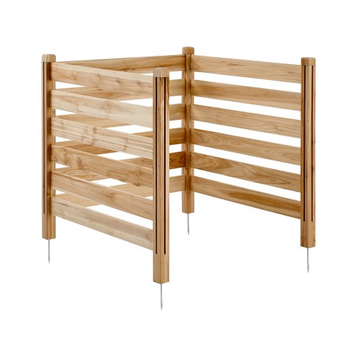 VEVOR Sichtschutzzaun Holz 3 Paneele Lattenzaun Sichtschutzwand 914x914mm