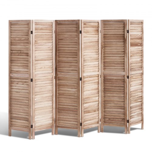 VEVOR Raumteiler Paravent aus Holz 6-teiliger faltbarer Sichtschutz, 242 cm langer Raumteiler, tragbarer Dekorationsschirm zur Raumtrennung mit europäischem Still für Zuhause Restaurant Schlafzimmer