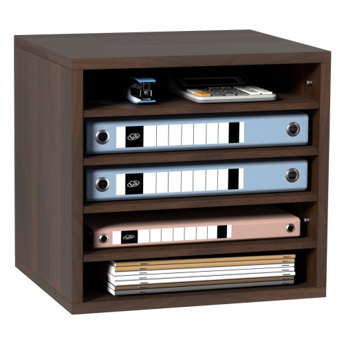 

VEVOR 355 x 305 x 330 mm Briefablage Schreibtisch Organizer, 2,3–5,6 cm Einstellbar A4 Stapelbar Quer, Papierablage, Aufbewahrung Schreibtisch Ablagesystem Organisation, Ablage (Braun, 5 Fächer)