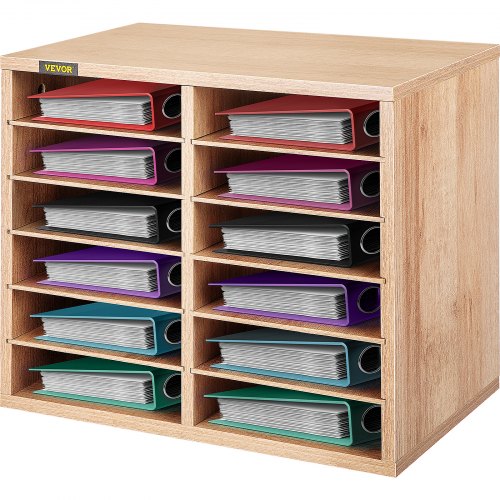 

VEVOR Dokumentenablage 12 Fächer Schreibtisch Papierablage Holz Organizer Weiß