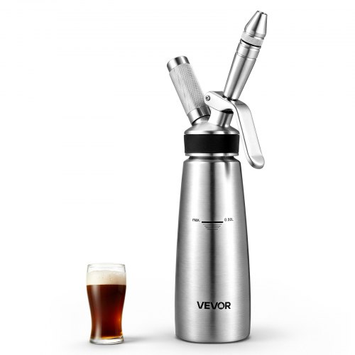 VEVOR Nitro-Cold-Brew-Kaffeemaschine 0,5 L Edelstahl Nitro-Kaffeespender Ideal für Cold-Brew-Coffee, Bier und Sahne, ohne Stromanschluss mit Selbstschließfunktion Druckentlastung und Edelstahlteilen