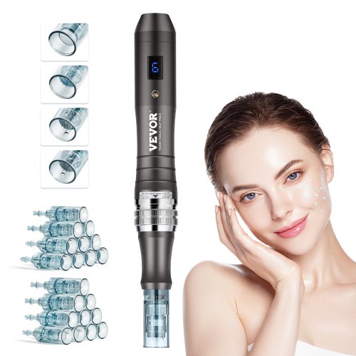 

VEVOR Professionelles Microneedling Pen Derma-Stift 6 Gang mit 20 Nadeln 0-2,5mm