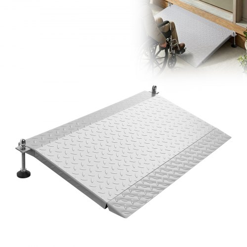 

VEVOR Schwellenrampe 1080x590mm, 453,6kg Belastbare Rollstuhlrampe mit Verstellbarer Höhe, Rutschfeste Auffahrschiene aus Eisen, Stabile Auffahrrampe für Rollstuhl Scooter Türschwelle Bordsteine Treppen