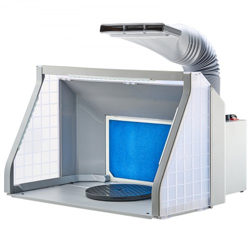 VEVOR Airbrush Spritzkabine, Airbrush-Farbspritzkabinen-Set mit Doppelventilator, 9 m³/min, LED-Leuchten & Abluft-Verlängerungsschlauch, zum Bemalen von Modellen, Kunst, Handwerk, Modellkuchen