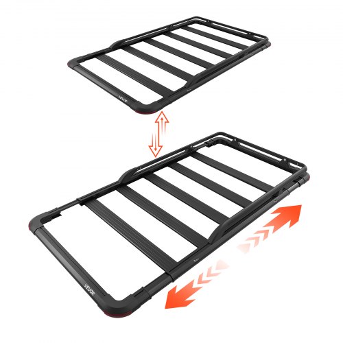 VEVOR Dachträgerkorb 1626 x 990 x 115 mm Dachgepäckkorb mit Erweiterung Tragkraft bis 90,72 kg Wetterfester Autodachkorb ausAluminiumlegierung Dachtransportkorb Geeignet für SUVs Pickups Lkws