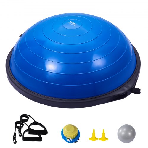 

VEVOR Halb-Gymnastikball-Trainer, 66 cm Balance-Ball-Trainer, 680 kg Tragkraft Stabilitätsball, Yoga-Ball mit Widerstandsbändern und Fußpumpe, Kraft-Fitnessball im Heim-Fitnessstudio, Blau