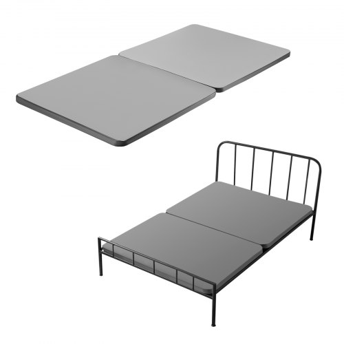VEVOR Bunkie Board Bettbrett für Doppelbetten (1900 x 1330 x 38 mm) mit 200D Oxford-Stoff, Holzmatratzenauflage für Doppelbetten, leicht zu montierende Unterstützung unter der Matratze, 2-tlg. Grau