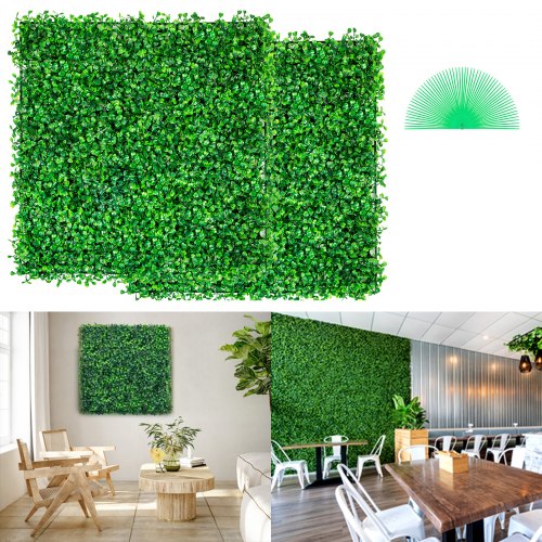 VEVOR Künstliche Hecke, 25,4 x 25,4 cm, 12 Stück, Buchsbaum-Heckenmatte, Kunstrasen-Hintergrundwand, Sichtschutzhecke, UV-geschützt, für Gartenzaun im Innen- und Außenbereich, Hinterhof