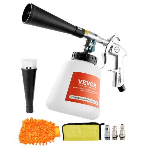 

VEVOR Druckluft Reinigungspistole, 6–9,2 Bar Hochdruck-Luftblaspistole mit 2 Düsen & 1-L-Flüssigkeitsflasche, Waschpistole, Autoreinigungspistole, geeignet für 1/4 NPT-Luftkompressor
