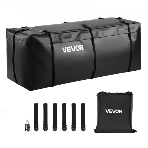 

VEVOR Gepäckträgertasche für Anhängerkupplung aus wasserdichtes 840D-PVC (0,453 m³), Gepäcktasche zur Aufbewahrung auf der Ladefläche von Lkws mit verstärkten Gurten für PKW SUVs Vans Schwarz