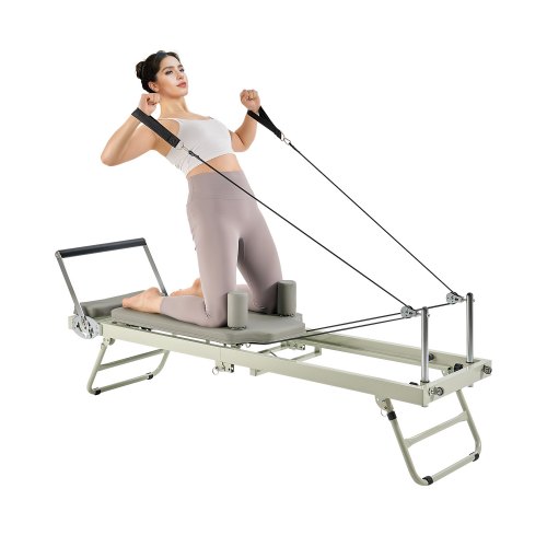 

VEVOR Faltbarer Pilates Reformer Trainingsgerät im Heim-Fitnessstudio, Pilates-Bett mit doppeltem Widerstand – Feder und Kordel, für Fortgeschrittene und Anfänger, bis zu 181,44 kg