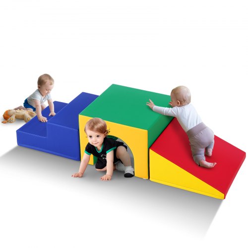 

VEVOR Single Tunnel Climber Kleinkind-Spielset, Schaumstoff-Kletterblöcke mit Treppe und Rampe