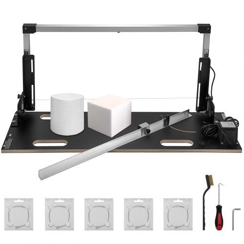 VEVOR Styroporschneider 360℃, Schaumschneider aus Aluminiumlegierung, Styrocutter mit Nickel-Chrom-Legierung, 42V Ausgangsspannung, Schnittlänge 120 cm Nut-Maschine mit IP Schutz 68, 158x35x15 cm