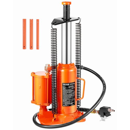 VEVOR lufthydraulischer Wagenheber 12 t pneumatischer hydraulischer Wagenheber mit  265-505 mm Hubbereich und manueller Handpumpe, für Pickup Lkw Wohnmobil Autoreparatur Wirtschaftsingenieurwesen