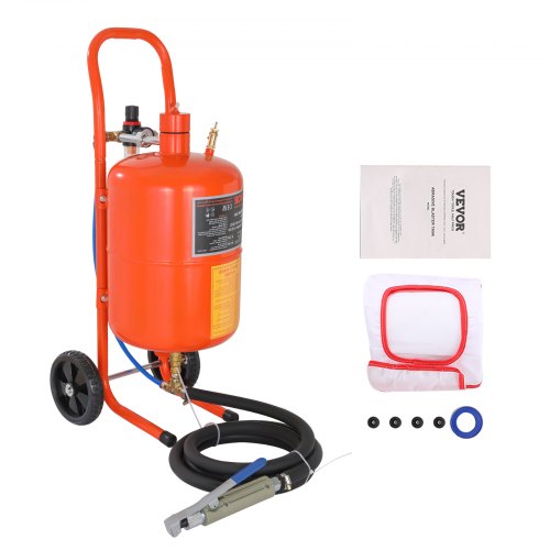 

VEVOR Mobiles Sandstrahlgerät 18,92 L Sandstrahlanlage 243,84 cm ArbeitsschlauchSandstrahler 60–110 PSI Arbeitsdruck ideal zum Entfernen von Rost, Farbe, Flecken und das Polieren großer Flächen
