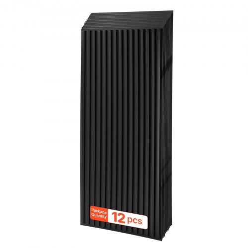VEVOR 12 Stk. Deckenpaneele PVC-Deckenplatten Linear 605x1215mm Schwarz, 3D-Lamellen-Design, Brandschutz, Stoßfest, Zuschneidbar, Für Abgehängte Decke Geeignet, Moderne Innendekoration für Heim Büro