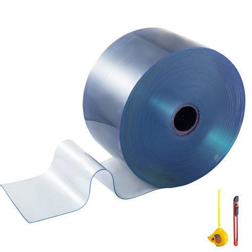 VEVOR PVC Streifenvorhang Blau transparent 200mmx2mmx45m Außenbereichvorhang