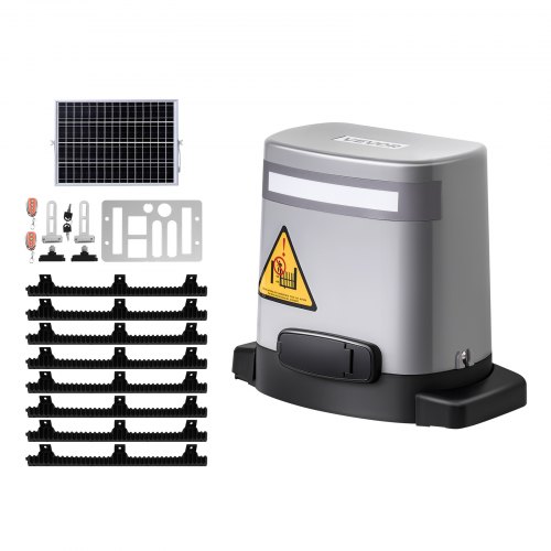 

VEVOR Schiebetorantrieb, 280 W Solar Toröffner für Türen bis zu 20 m und 800 kg, Zahnrad-Rolltormotor mit Infrarotsensor und 2 Fernbedienungen, Öffnungssystem für Einfahrtstore